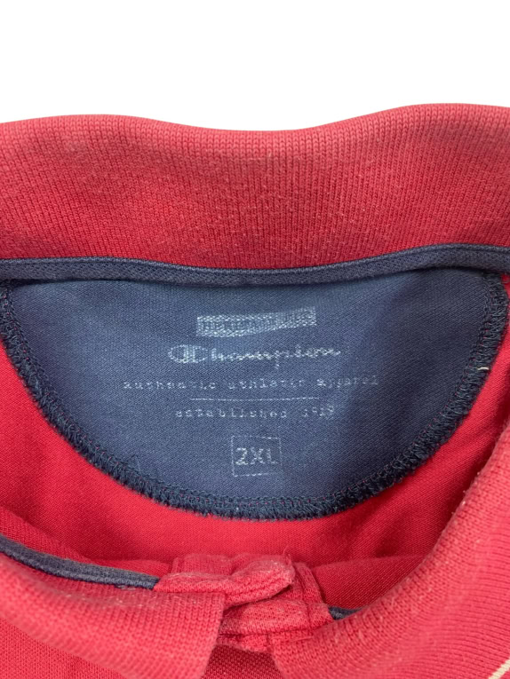 Champion Polo Μπλούζα Casual Κεντημένο Λογότυπο Μπορντό Ανδρική XXL