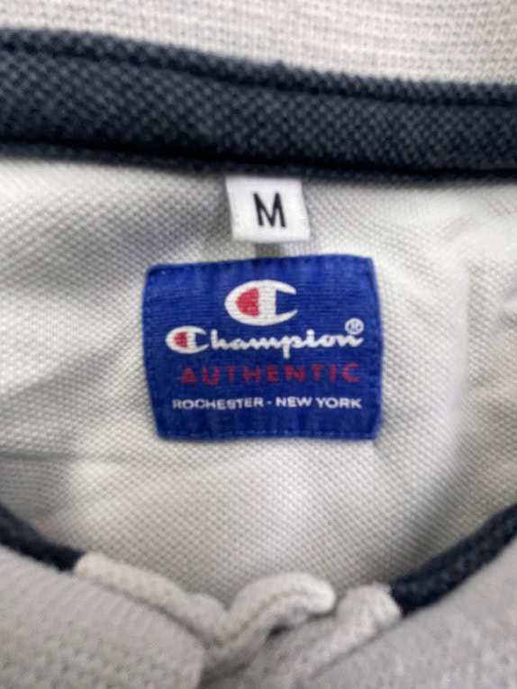 Champion Polo Μπλούζα Casual Logo Γκρι Ανδρικό M