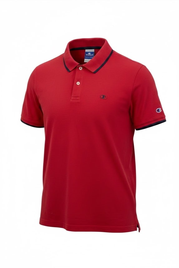 Champion Polo T-Shirt Logo Classico Rosso UNISEX L