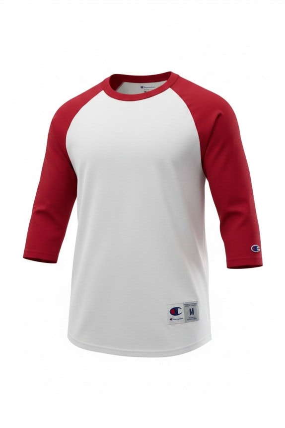 CHAMPION RAGLAN GRAPHIC TEE ATHLETIC RED WHITE MEN PRE OWNED M