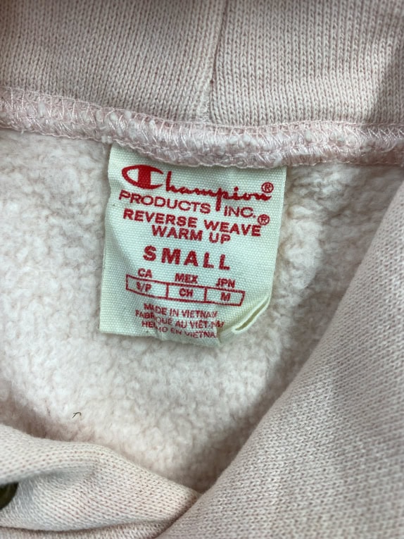 CHAMPION Reverse Weave Φούτερ Hoodie Vintage Με Λογότυπο Μπεζ Unisex S