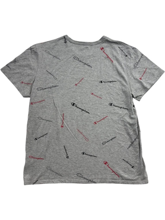 CHAMPION T-SHIRT ALL OVER PRINT LOGO ΓΚΡΙ UNISEX XL