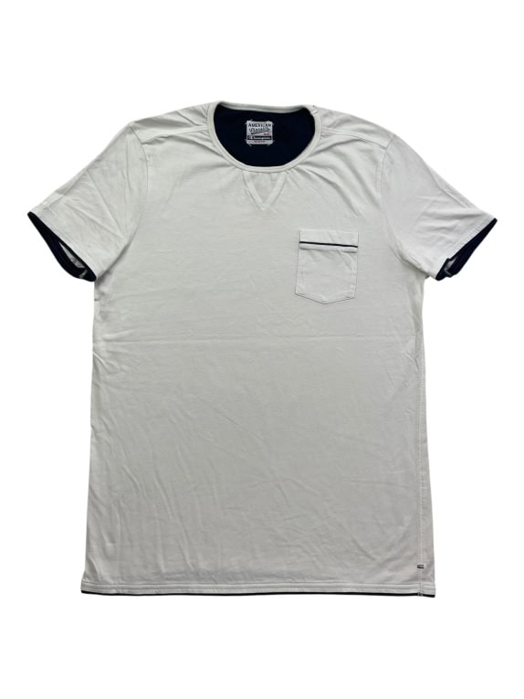 CHAMPION T-SHIRT AMERICAN CLASSICS POCKET WHITE MENS S
