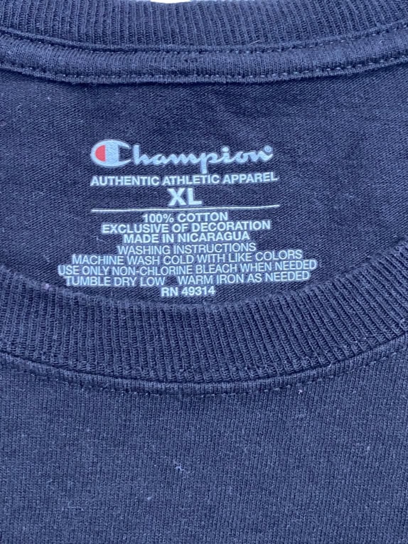 CHAMPION T SHIRT ANDERSON UNIVERSITY ΛΟΓΟΤΥΠΟ ΜΑΥΡΟ UNISEX XL pre-owned