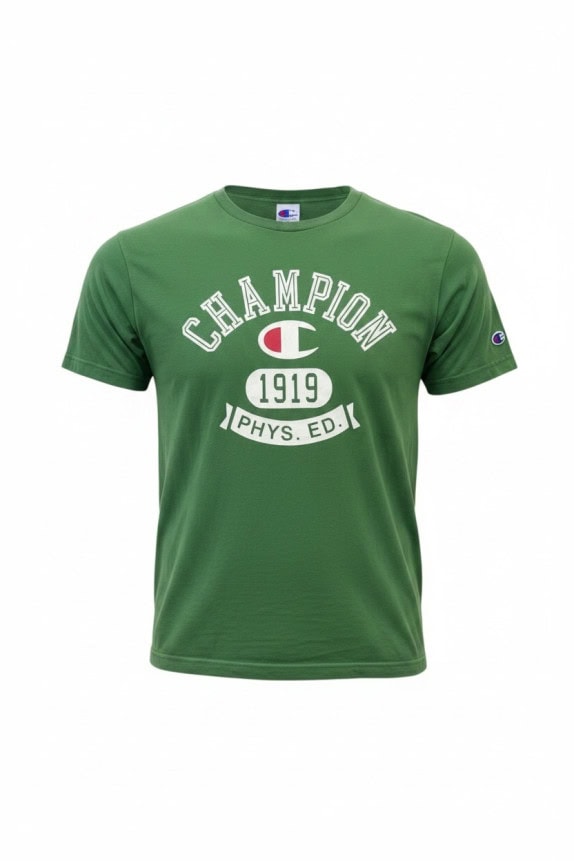CHAMPION T SHIRT ATHLETIC GRAPHIC GREEN MEN PRE OWNED XL