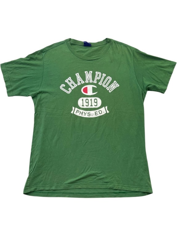 CHAMPION T SHIRT ATHLETIC GRAPHIC ΠΡΑΣΙΝΟ ΑΝΤΡΙΚΟ PRE OWNED XL