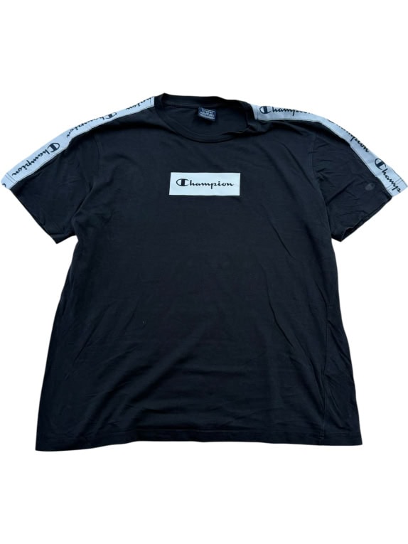 CHAMPION CASUAL T-Shirt Box Logo Logo Tape Black Men's XL
