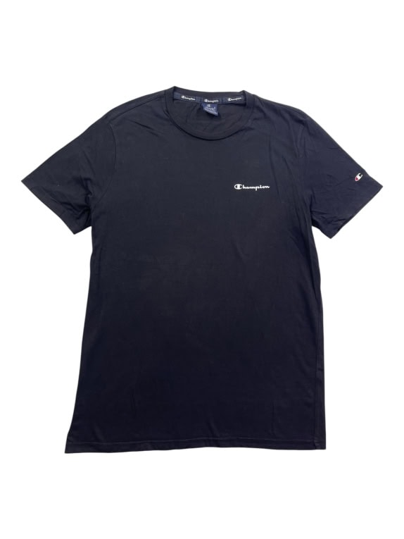 CHAMPION T-SHIRT CASUAL LOGO BLACK MENS L