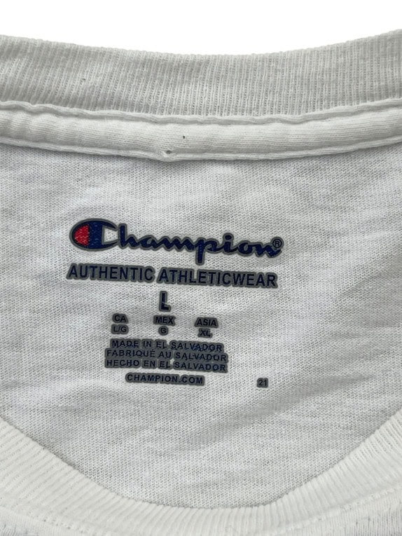 CHAMPION T SHIRT COLLEGIATE ΛΕΥΚΟ ΑΝΤΡΙΚΟ PRE OWNED L