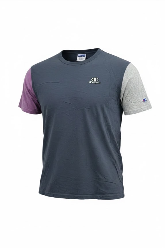 CHAMPION T-Shirt Colorblock Embroidered Logo Μπλε / Πολύχρωμο UNISEX M