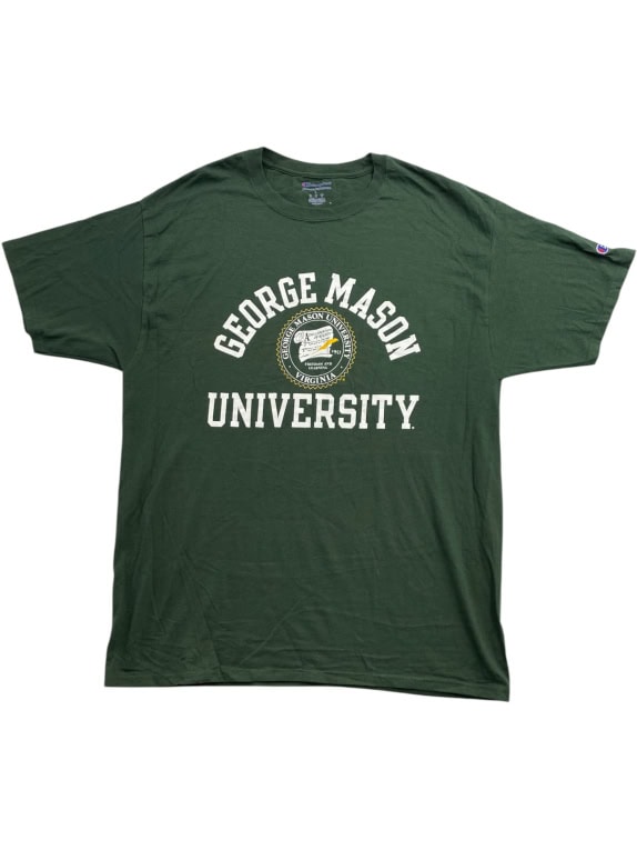 CHAMPION GEORGE MASON UNIVERSITY LOGO T-SHIRT GREEN UNISEX L pre-owned