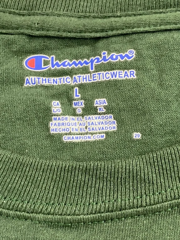 CHAMPION GEORGE MASON UNIVERSITY LOGO T-SHIRT GREEN UNISEX L pre-owned