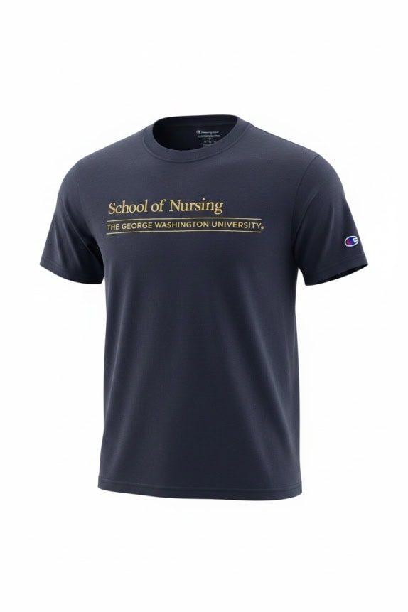 CHAMPION T-SHIRT GEORGE WASHINGTON UNIVERSITY LOGO ΜΠΛΕ UNISEX M