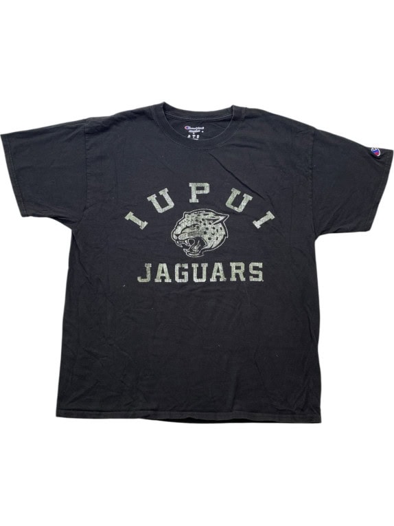CHAMPION T SHIRT GRAPHIC COLLEGIATE FADED BLACK UNISEX PRE OWNED M