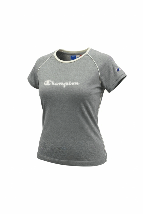 Champion T-Shirt Heritage Classics Logo Γκρι Γυναικείο Medium