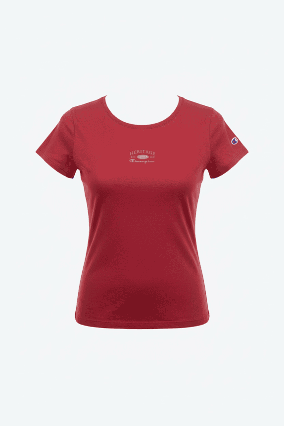 CHAMPION T-Shirt Heritage Logo Κόκκινο Γυναικείο M