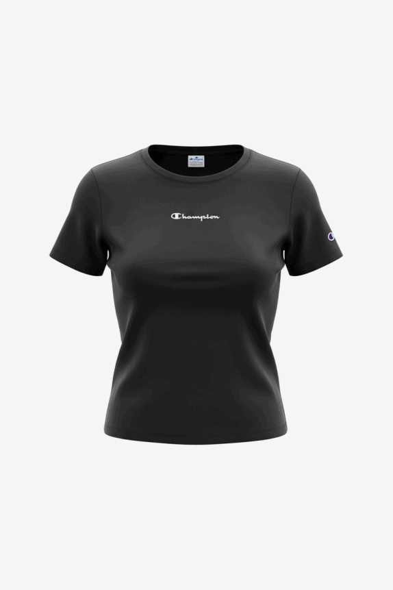 Champion T-Shirt Logo Μαύρο Γυναικείο XS