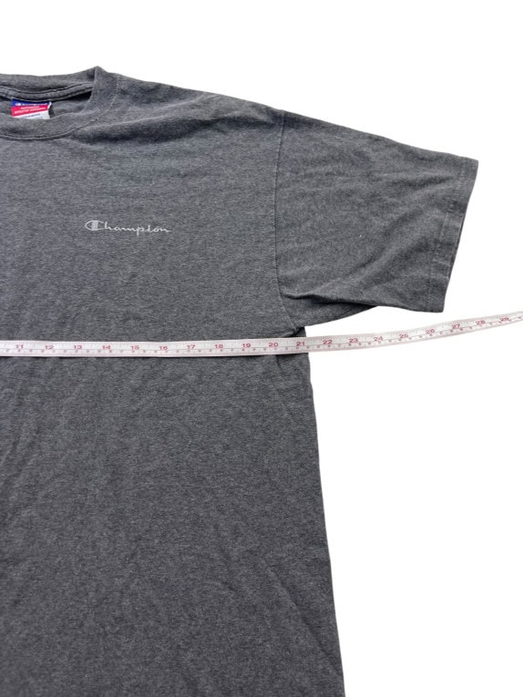 CHAMPION T SHIRT MINIMAL GREY MEN PRE OWNED M