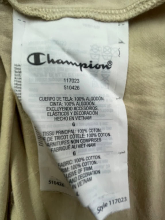 CHAMPION T-SHIRT SCRIPT EMBROIDERED LOGO ΚΑΦΕ/BEIGE ΑΝΔΡΙΚΟ L