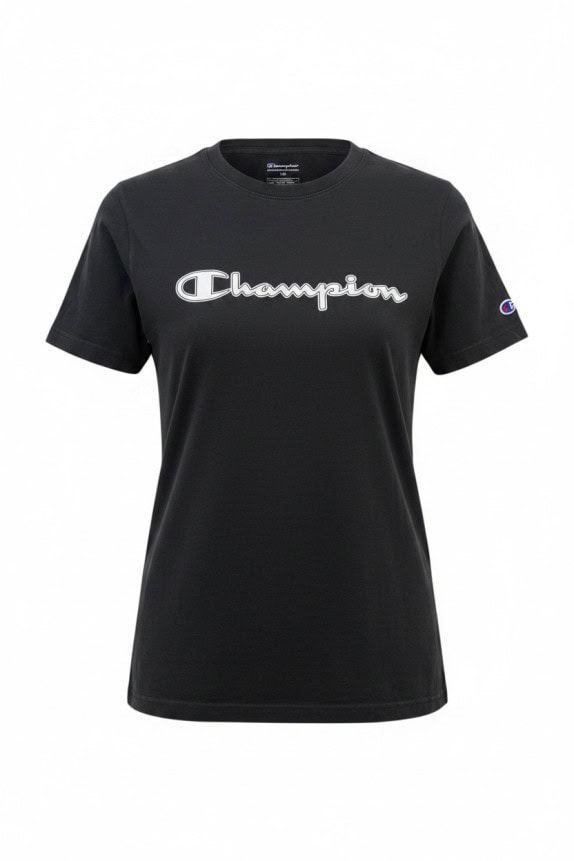 CHAMPION T SHIRT SPELL OUT NERA DONNA PRE OWNED L