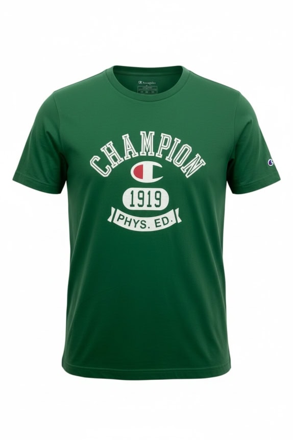 CHAMPION T-SHIRT STILE VINTAGE CON STAMPA VERDE DA UOMO L
