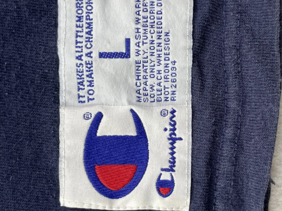 90s CHAMPION TANK TOP GRAPHIC NAVY ΑΝΤΡΙΚΟ PRE OWNED L