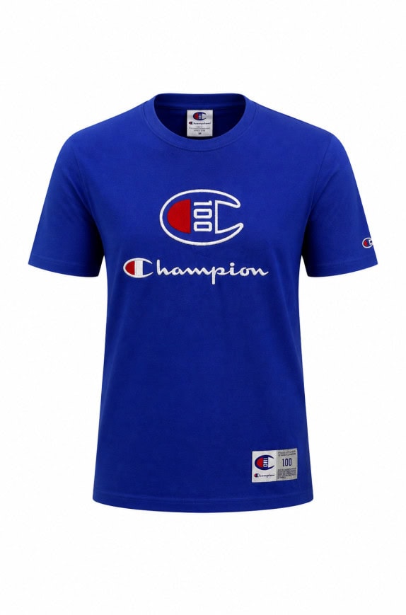 CHAMPION T SHIRT GRAPHIC BLU UOMO PRE OWNED S