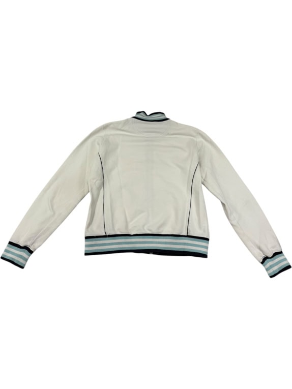 CHAMPION GIACCA DA TRACK BIANCA CON RIGHE TURCHESI E ZIP - M
