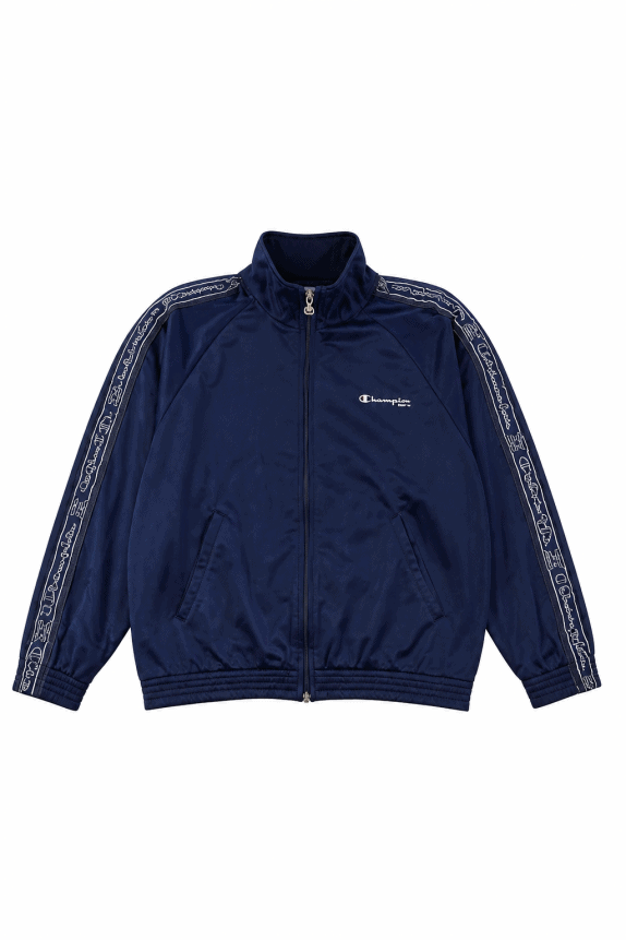 CHAMPION TRACK JACKET LOGO NAVY MALE PRE OWNED S