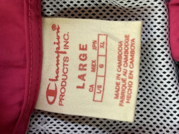 1990 CHAMPION ΤΖΑΚΕΤ STREETWEAR ΜΑΥΡΟ ΡΟΖ ΛΕΥΚΟ ΑΝΤΡΙΚΟ PRE OWNED L