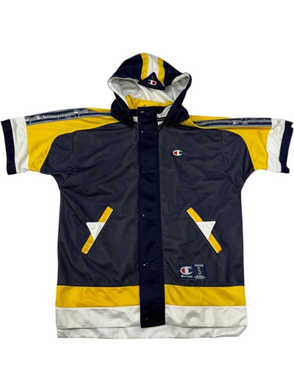 CHAMPION VINTAGE ATHLETIC MESH HOODED JACKET - S
