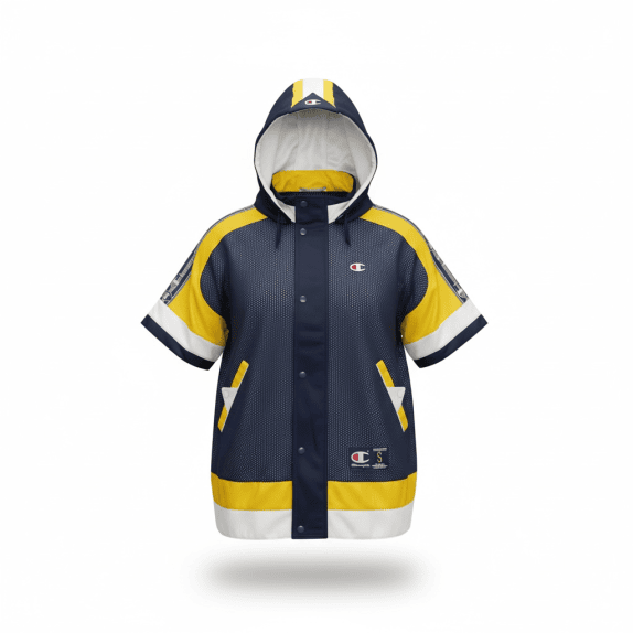 CHAMPION VINTAGE ATHLETIC MESH HOODED JACKET - S