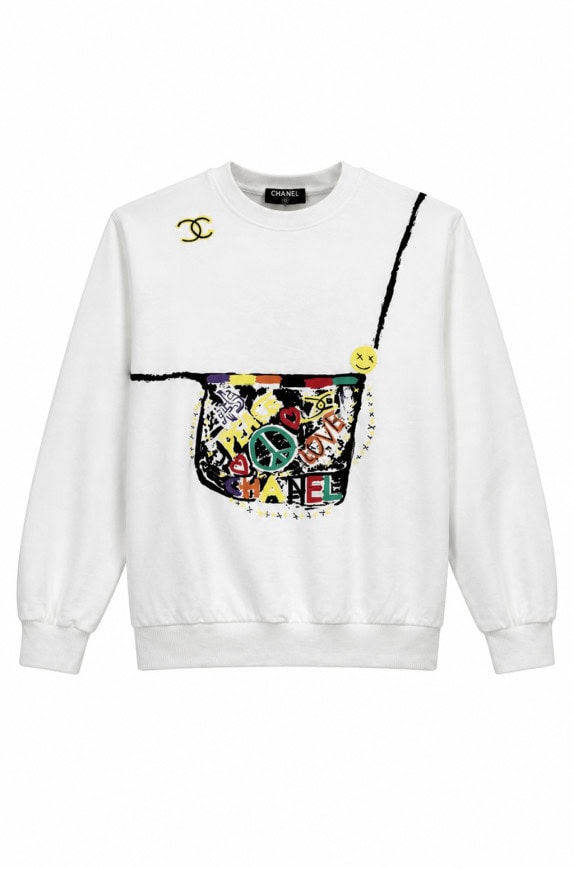 CHANEL ΜΠΛΟΥΖΑ ΦΟΥΤΕΡ GRAPHIC ΛΕΥΚΟ ΓΥΝΑΙΚΕΙΟ PRE OWNED