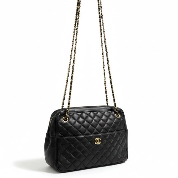 CHANEL SHOULDER BAG VINTAGE BLACK WOMEN PRE OWNED
