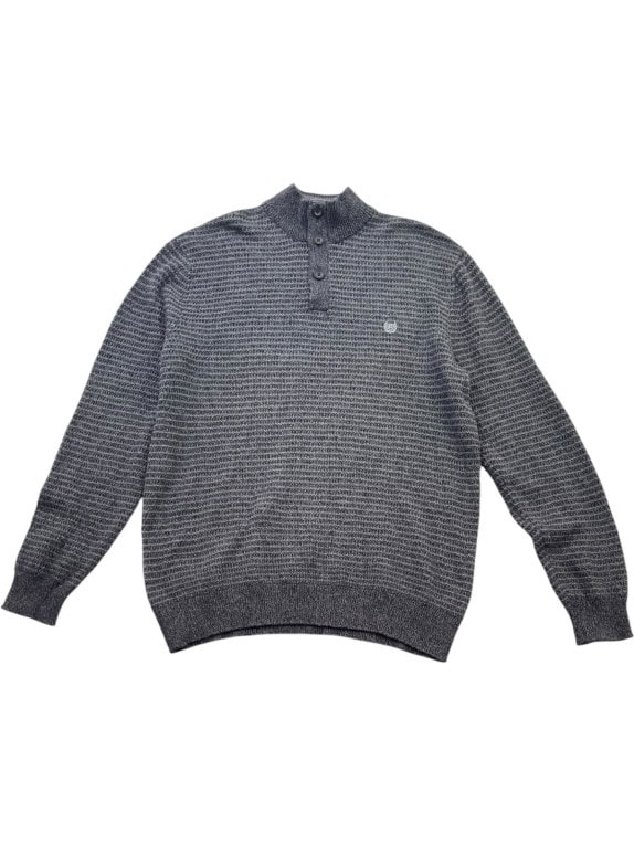 CHAPS MAGLIONE IN MAGLIA CLASSICO GRIGIO SCURO UOMO PRE OWNED L