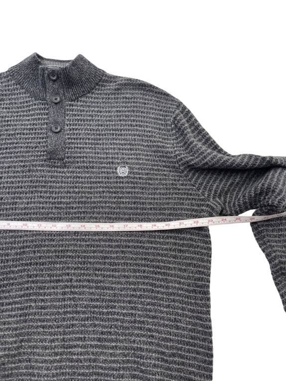 CHAPS MAGLIONE IN MAGLIA CLASSICO GRIGIO SCURO UOMO PRE OWNED L