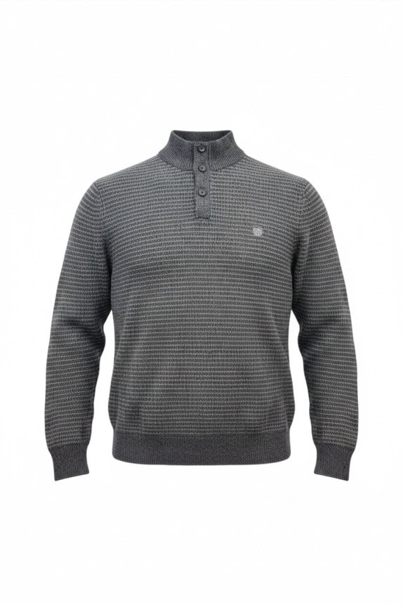CHAPS MAGLIONE IN MAGLIA CLASSICO GRIGIO SCURO UOMO PRE OWNED L
