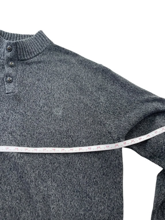 CHAPS ΠΛΕΚΤΟ ΠΟΥΛΟΒΕΡ ΜΕ ΚΟΥΜΠΙΑ ΚΛΑΣΙΚΟ CHARCOAL GREY ΑΝΤΡΙΚΟ PRE OWNED XXL