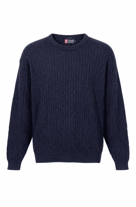 CHAPS MAGLIONE TRICOT MONOCROMATICO BLU UOMO PRE OWNED XL