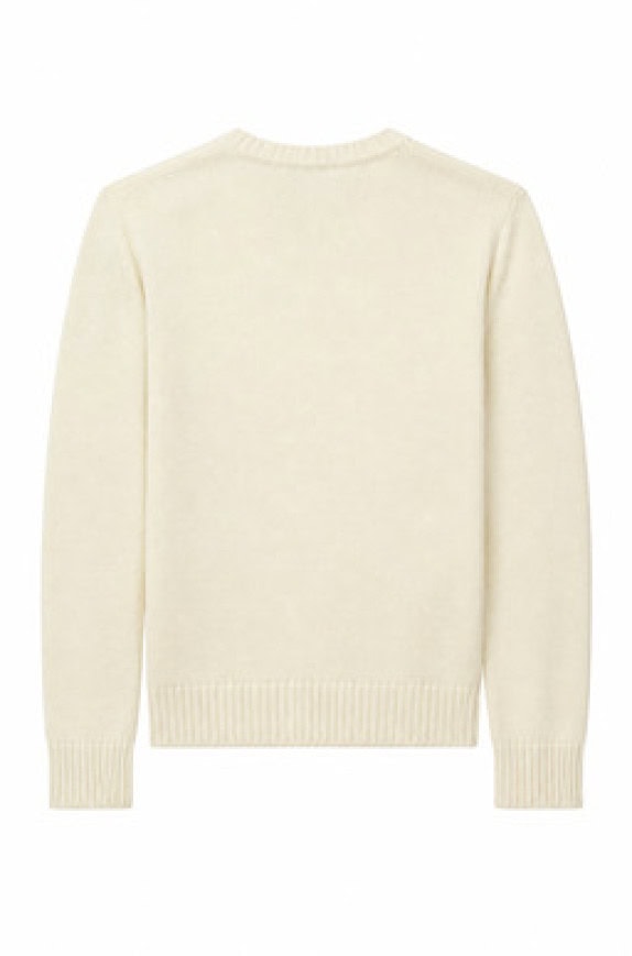 CHAPS KNIT SWEATER MINIMAL CREAM MEN PRE OWNED L