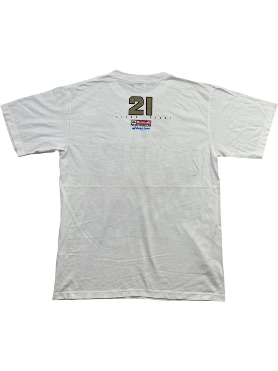 Chase Authentics NASCAR T-Shirt Trevor Bayne 21 Big Print Bianco Unisex M