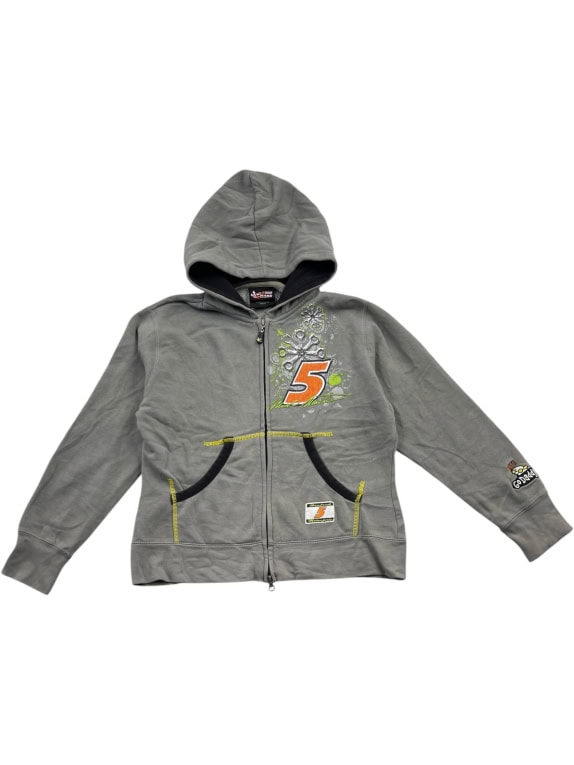 Chase Authentics NASCAR Zip Hoodie Y2K Big Logo Γκρι Unisex S