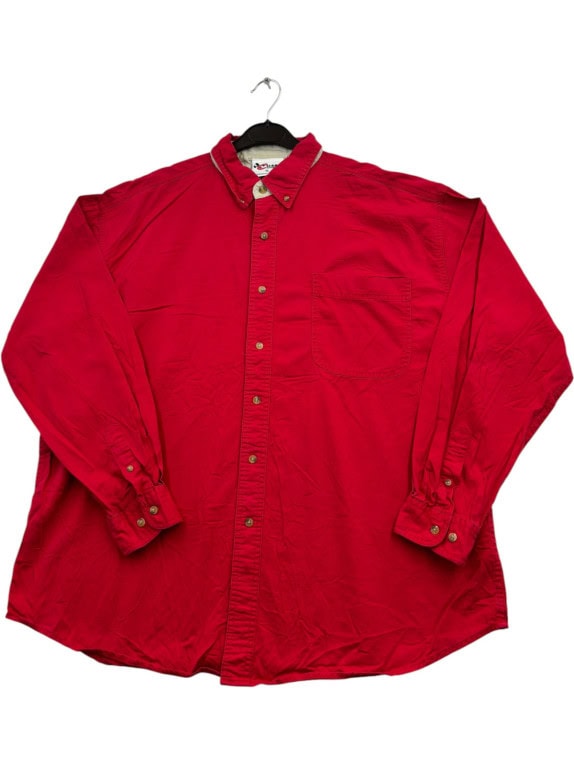 CHASE AUTHENTICS CAMICIA BUTTON DOWN CLASSICA ROSSA UOMO PRE OWNED XL