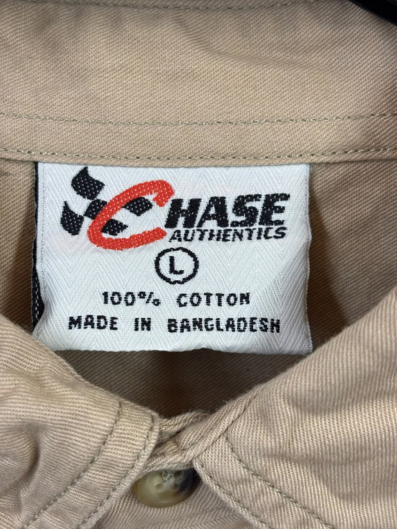 CHASE AUTHENTICS CAMICIA RACING BEIGE UOMO PRE OWNED L