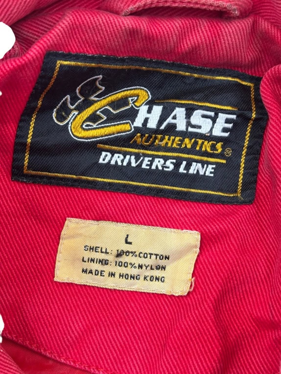 CHASE AUTHENTICS RACING JACKET EMBROIDERED ΚΟΚΚΙΝΟ ΑΝΤΡΙΚΟ PRE OWNED L