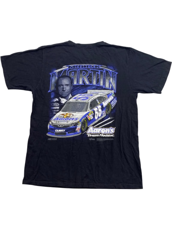 CHASE AUTHENTICS T SHIRT VINTAGE NASCAR MARK MARTIN BLACK UNISEX LARGE pre-owned