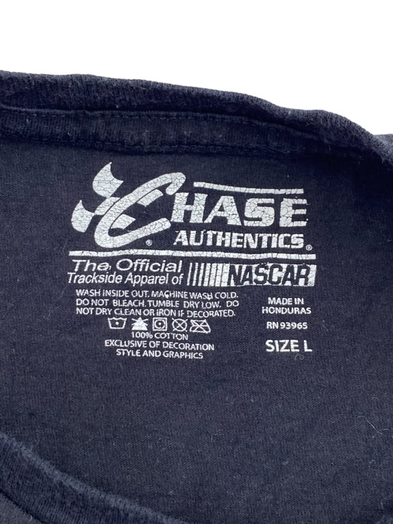 CHASE AUTHENTICS T SHIRT VINTAGE NASCAR MARK MARTIN BLACK UNISEX LARGE pre-owned