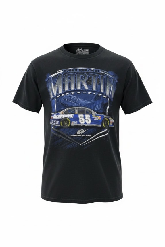CHASE AUTHENTICS T SHIRT VINTAGE NASCAR MARK MARTIN ΜΑΥΡΟ UNISEX LARGE preowned