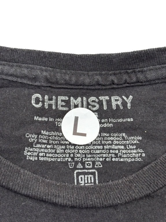 CHEMISTRY GRAPHIC TEE RETRO FADED BLACK MENS PRE OWNED L