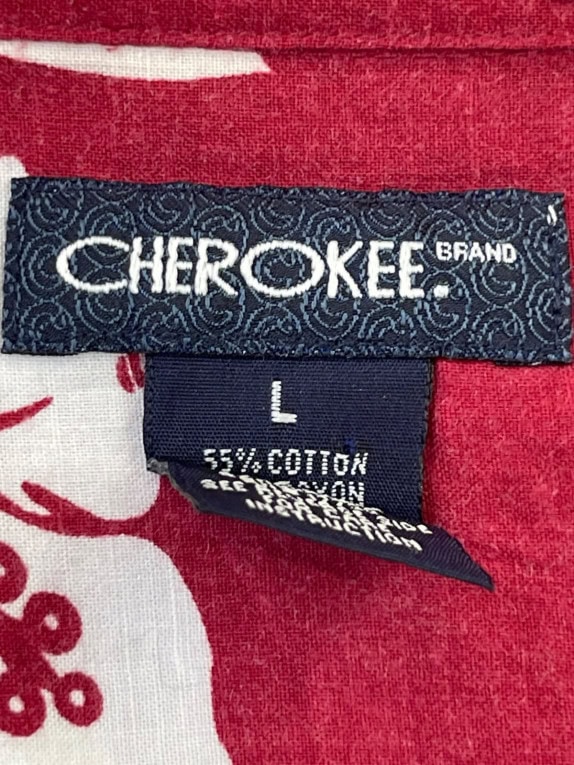 CHEROKEE ΠΟΥΚΑΜΙΣΟ HAWAIIAN ΜΕ ΦΛΟΡΑΛ PRINT ΚΟΚΚΙΝΟ ΑΝΤΡΙΚΟ PRE OWNED L